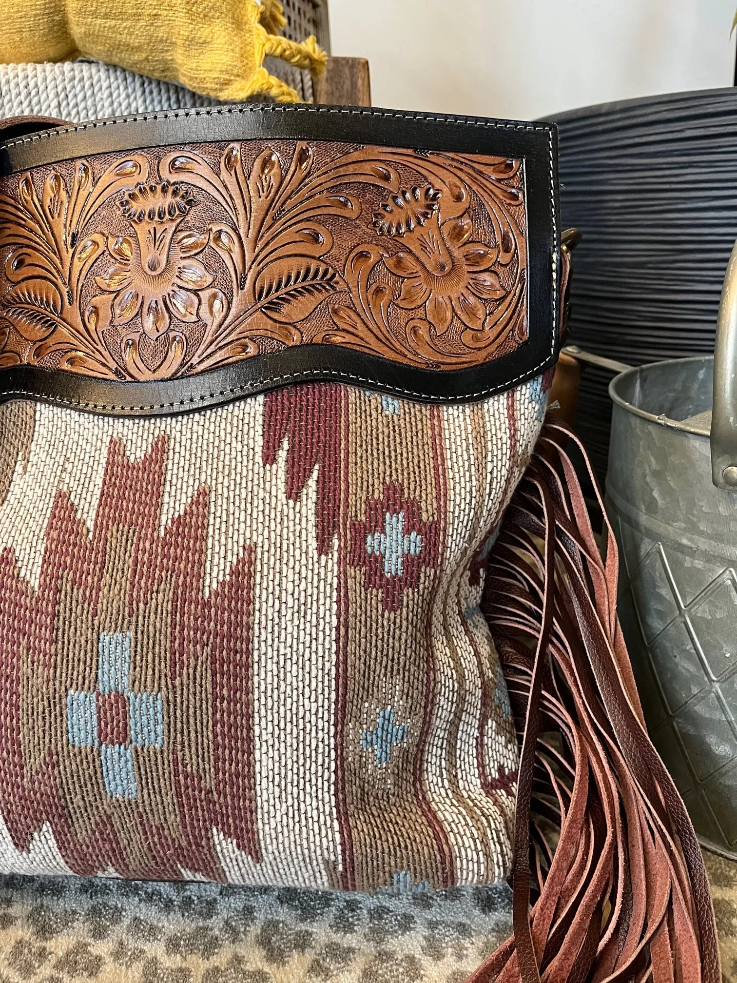 Mercury Leather Western Crossbody Purse