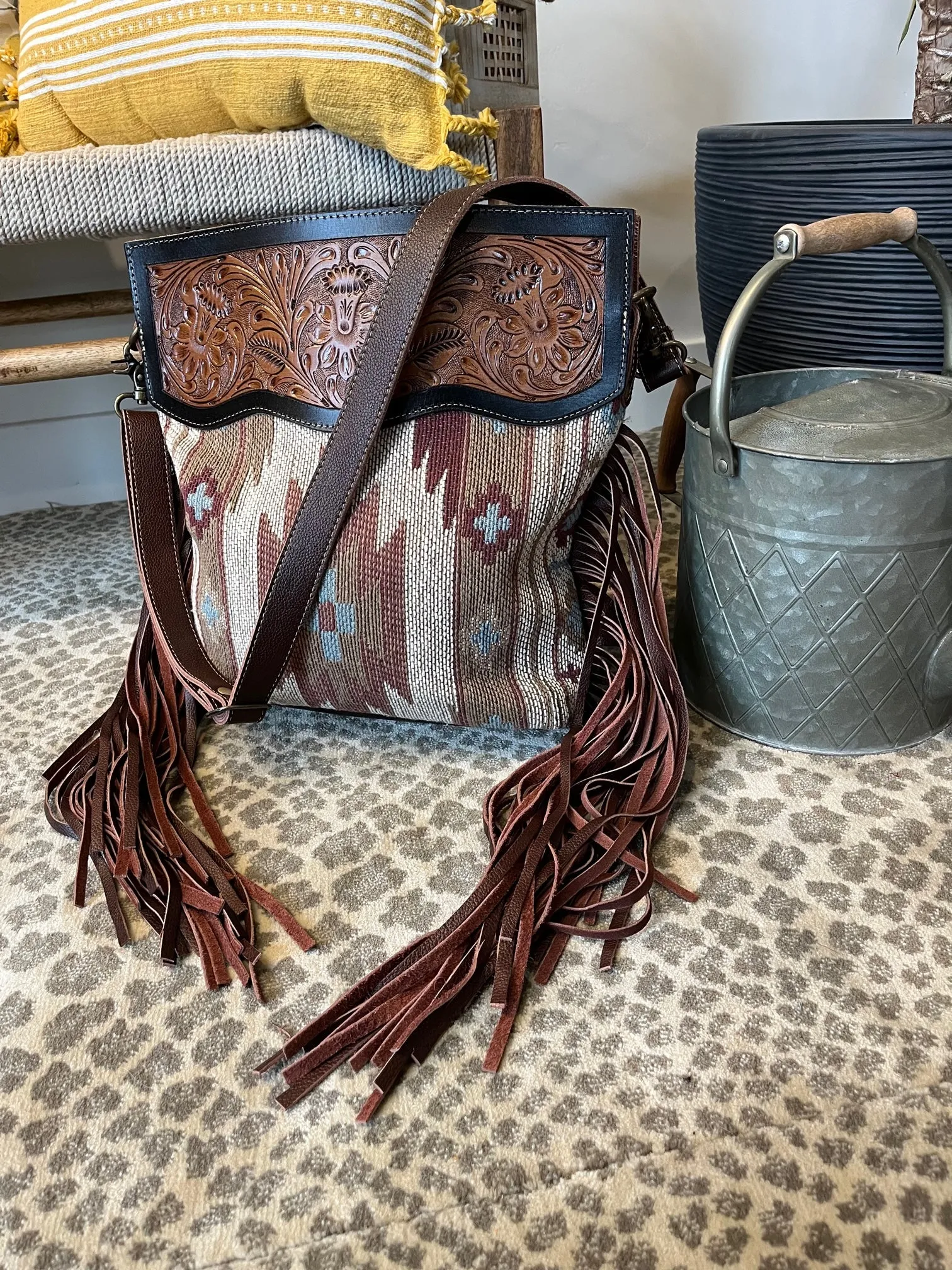 Mercury Leather Western Crossbody Purse