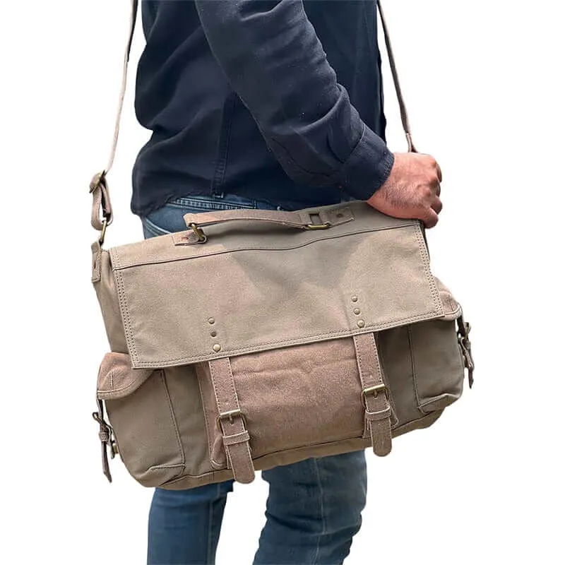 Mona B - Messenger Crossbody Laptop Bag for Upto 14" Laptop/Mac Book/Tablet with Stylish Design for Men and Women (Olive)