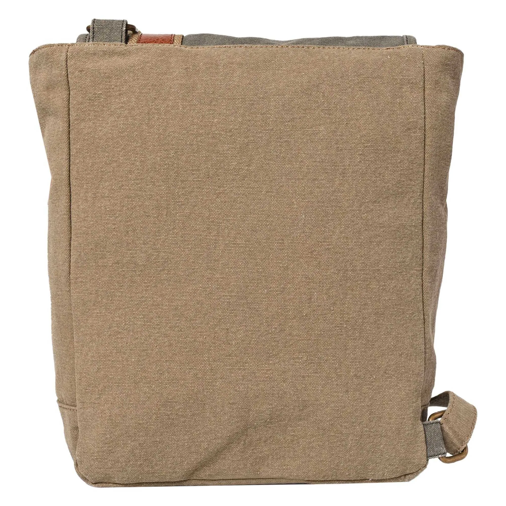 Mona B - Stone 100% Cotton Canvas Messenger Crossbody Bag with Stylish Design for Men and Women Multi Coloured