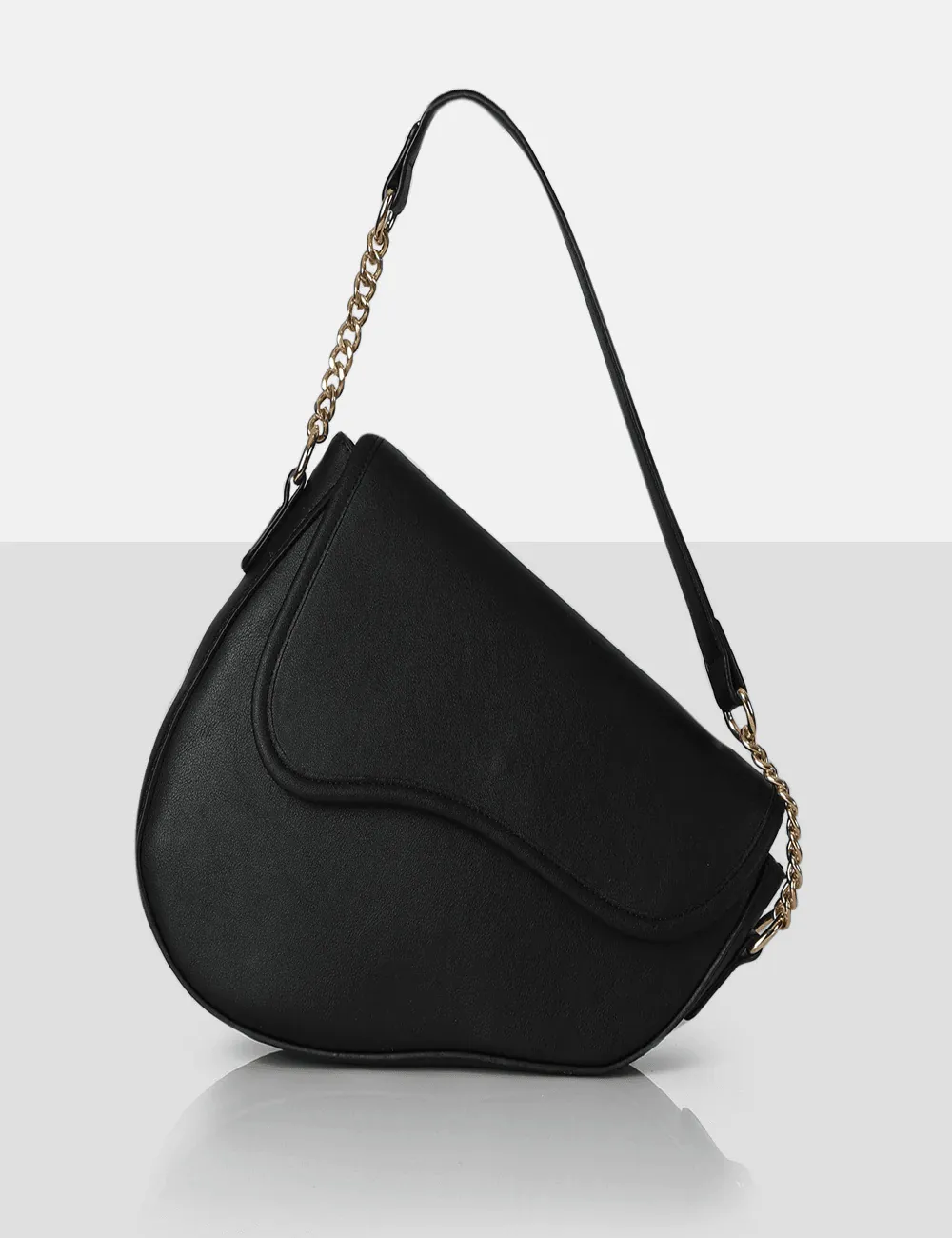 PUBLIC DESIRE - THE FOX BLACK SADDLE SHOULDER BAG
