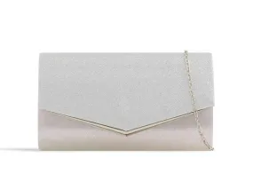 Silver Glitter Sparkle Clutch Bag
