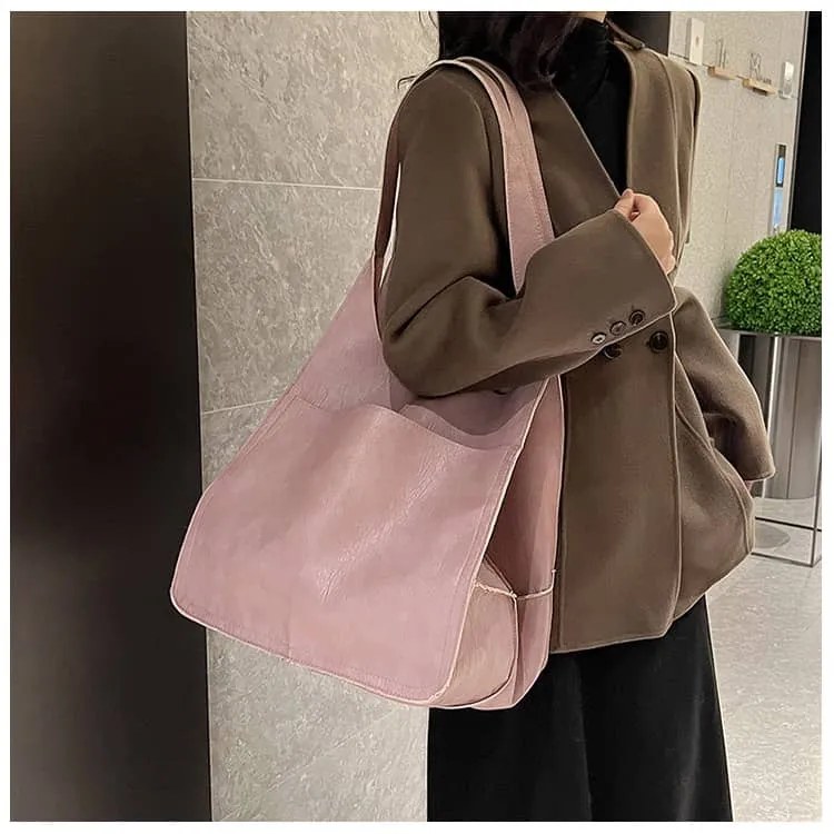 Soft PU large capacity tote bag simple large bag