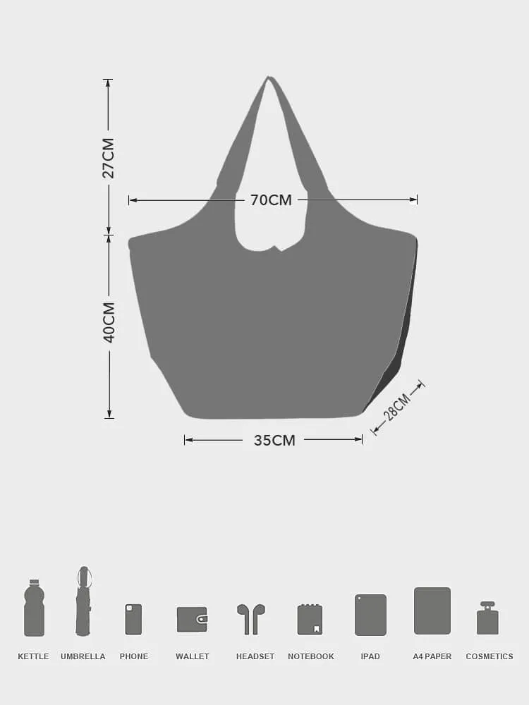 Soft PU large capacity tote bag simple large bag