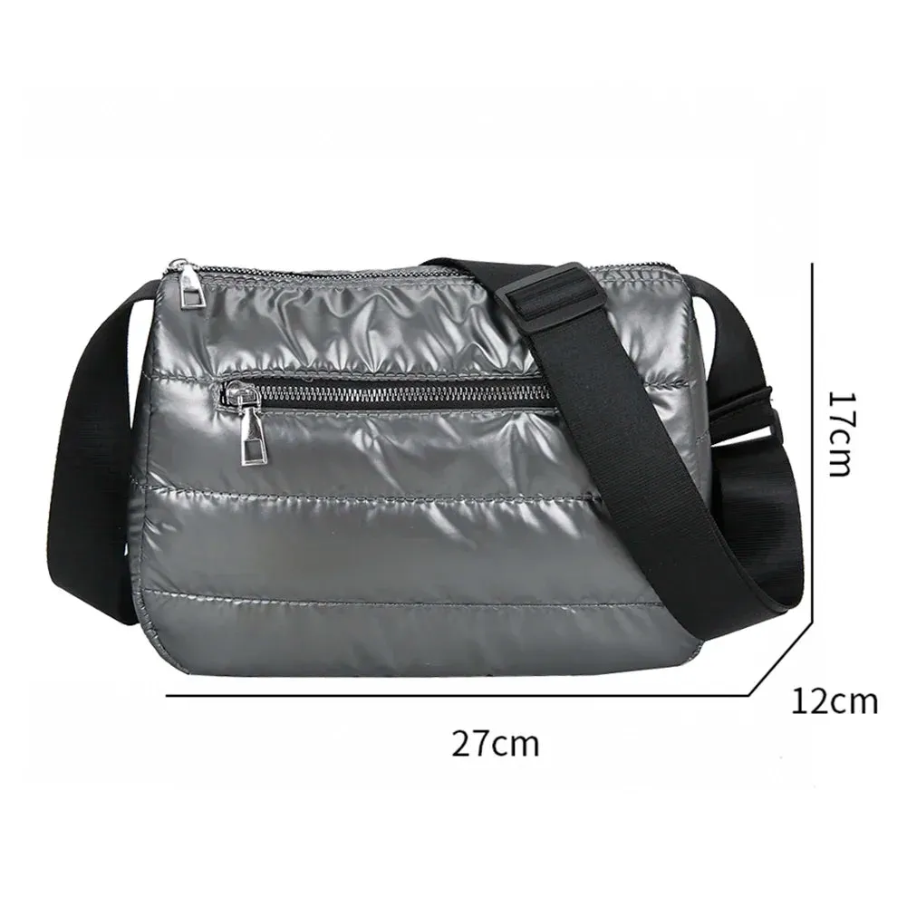 Vvsha Fashion Quilted Stripe Shoulder Bag Women Solid Color Winter Warm Soft Crossbody Bags Padded Bags for Women 2022 Shopping bag