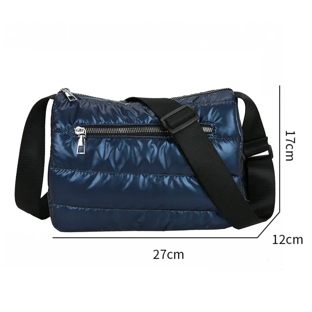 Vvsha Fashion Quilted Stripe Shoulder Bag Women Solid Color Winter Warm Soft Crossbody Bags Padded Bags for Women 2022 Shopping bag