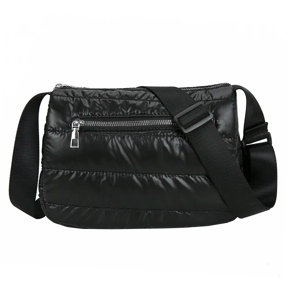 Vvsha Fashion Quilted Stripe Shoulder Bag Women Solid Color Winter Warm Soft Crossbody Bags Padded Bags for Women 2022 Shopping bag