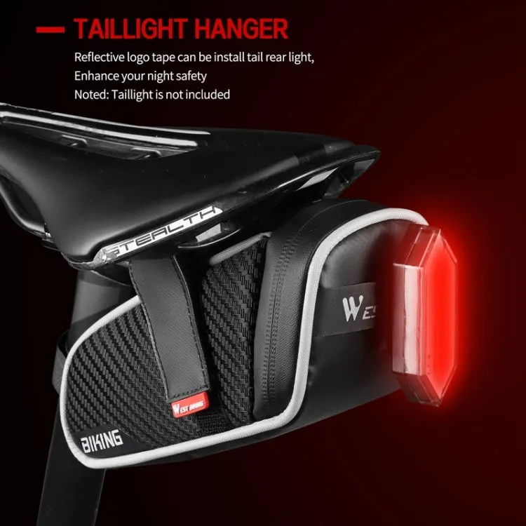 WEST BIKING Bicycle Waterproof Tail Bag Mountain Bike Riding Equipment Saddle Bag Small (Black Gray)